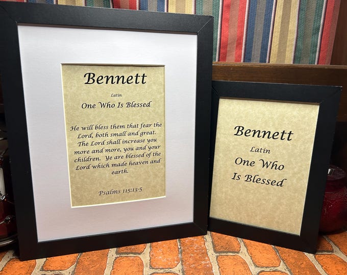 Bennett - Name, Origin, with or without King James Version Bible Verse