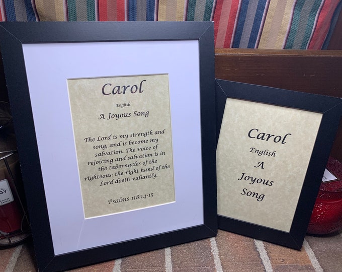 Carol - Name, Origin, with or without King James Version Bible Verse