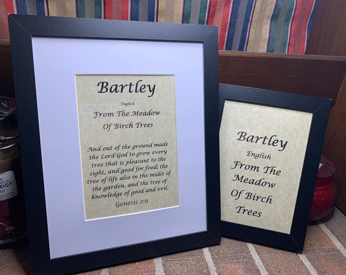 Bartley - Name, Origin, with or without King James Version Bible Verse
