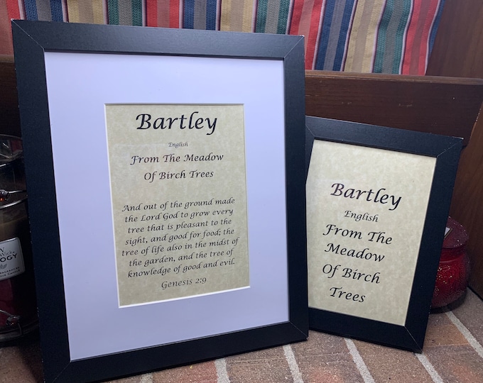 Bartley - Name, Origin, with or without King James Version Bible Verse