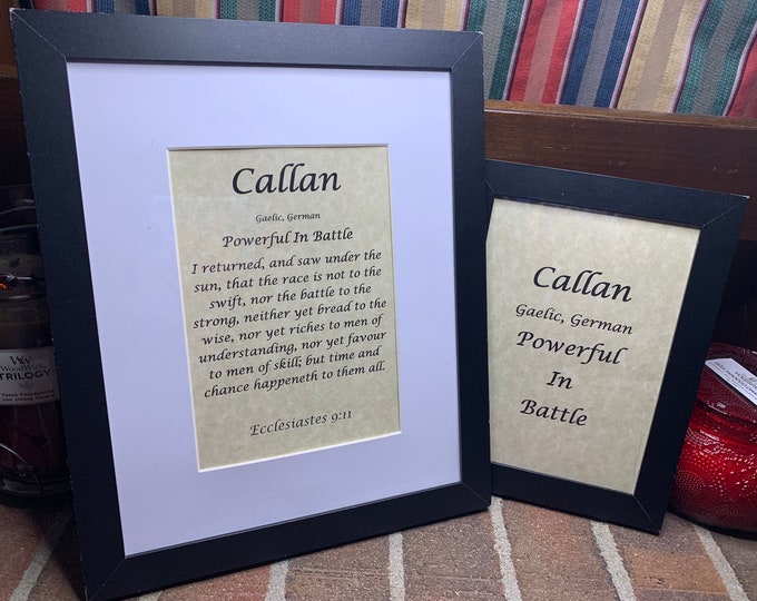 Callan - Name, Origin, with or without King James Version Bible Verse