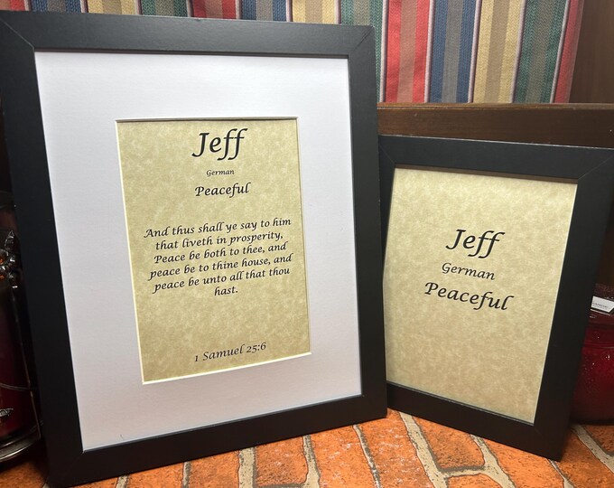 Jeff - Name, Origin, with or without King James Version Bible Verse