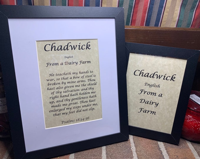 Chadwick - Name, Origin, with or without King James Version Bible Verse