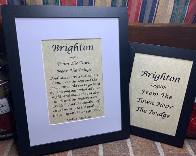 Brighton - Name, Origin, with or without King James Version Bible Verse