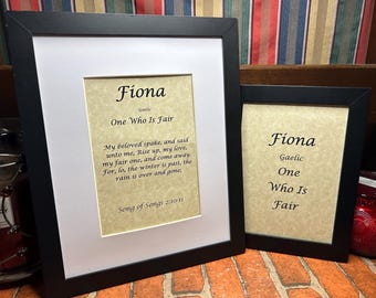 Fiona - Name, Origin, with or without King James Version Bible Verse
