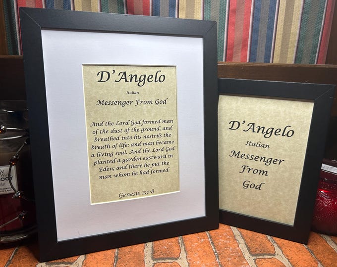 D'Angelo - Name, Origin, with or without King James Version Bible Verse