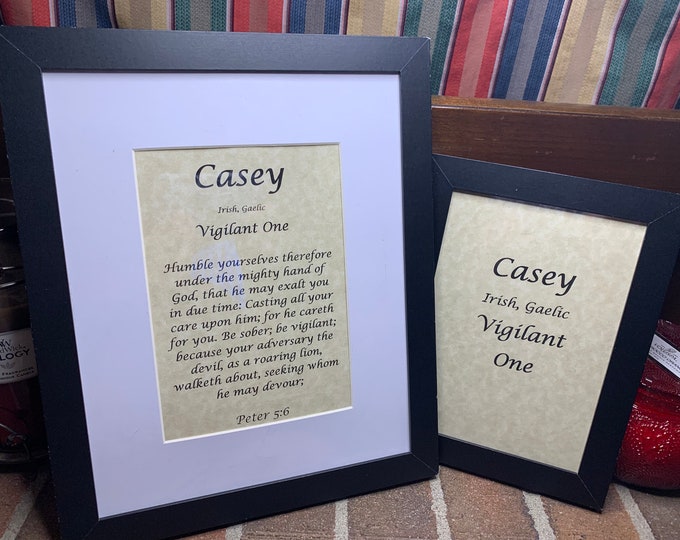 Casey - Name, Origin, with or without King James Version Bible Verse