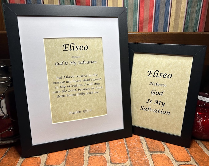 Eliseo - Name, Origin, with or without King James Version Bible Verse
