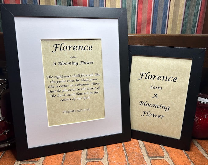 Florence - Name, Origin, with or without King James Version Bible Verse