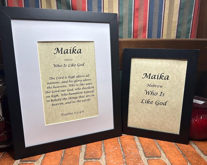 Maika - Name, Origin, with or without King James Version Bible Verse