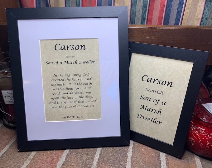 Carson - Name, Origin, with or without King James Version Bible Verse