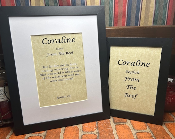 Coraline - Name, Origin, with or without King James Version Bible Verse
