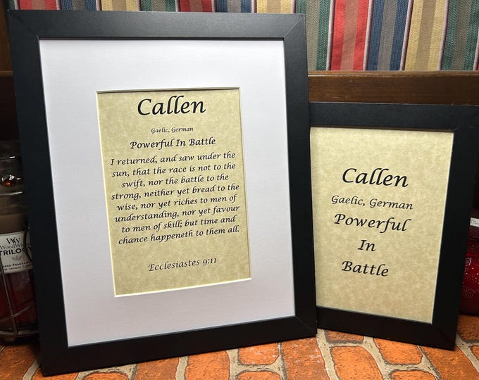 Callen - Name, Origin, with or without King James Version Bible Verse
