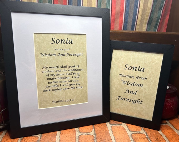 Sonia - Name, Origin, with or without King James Version Bible Verse
