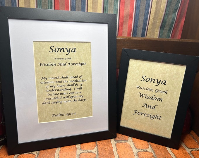 Sonya - Name, Origin, with or without King James Version Bible Verse