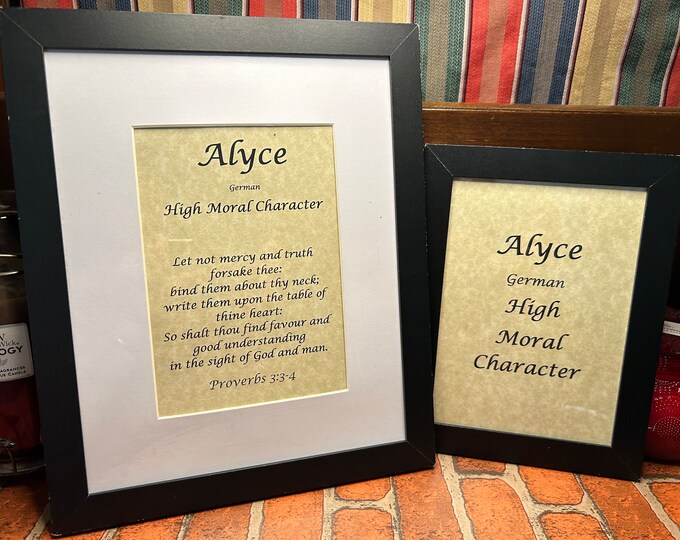 Alyce - Name, Origin, with or without King James Version Bible Verse
