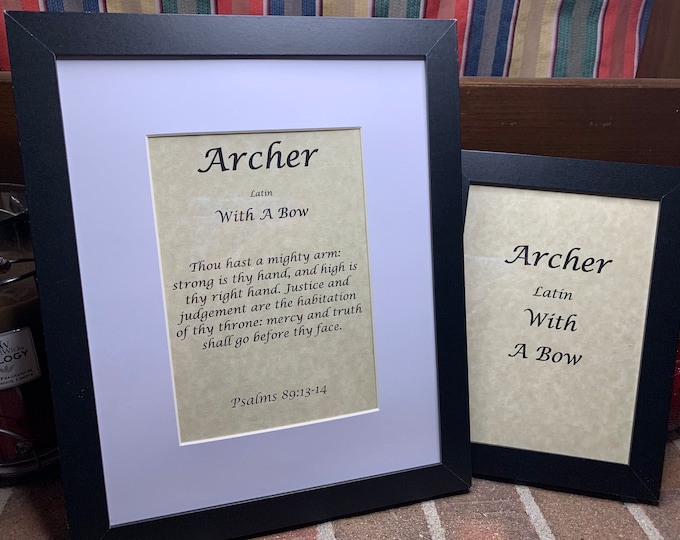 Archer - Name, Origin, with or without King James Version Bible Verse