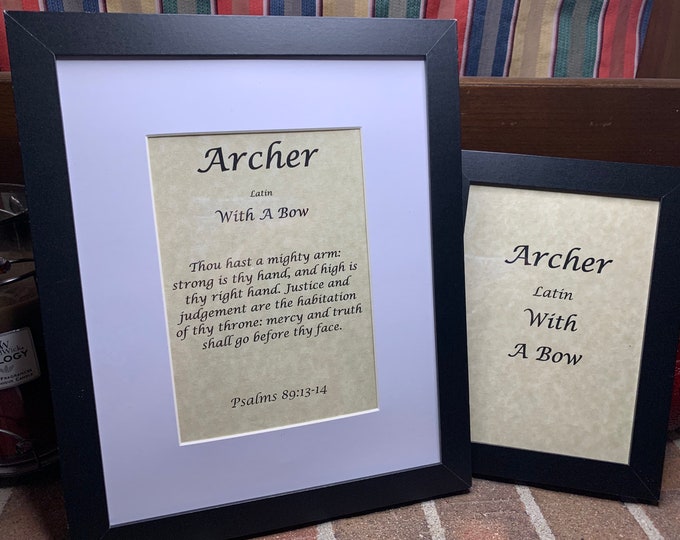 Archer - Name, Origin, with or without King James Version Bible Verse