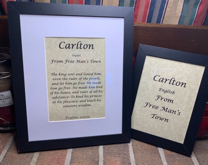 Carlton - Name, Origin, with or without King James Version Bible Verse