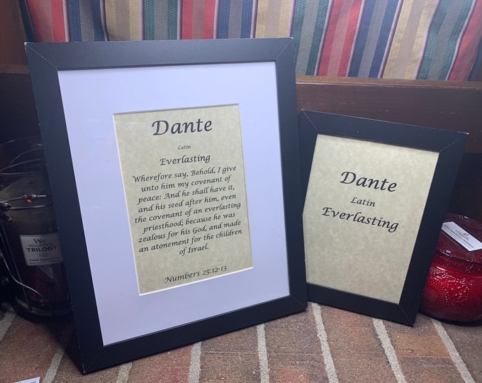 Dante - Name, Origin, with or without King James Version Bible Verse