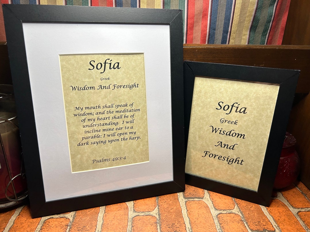 Sofia Name, Origin, With or Without King James Version Bible Verse Etsy