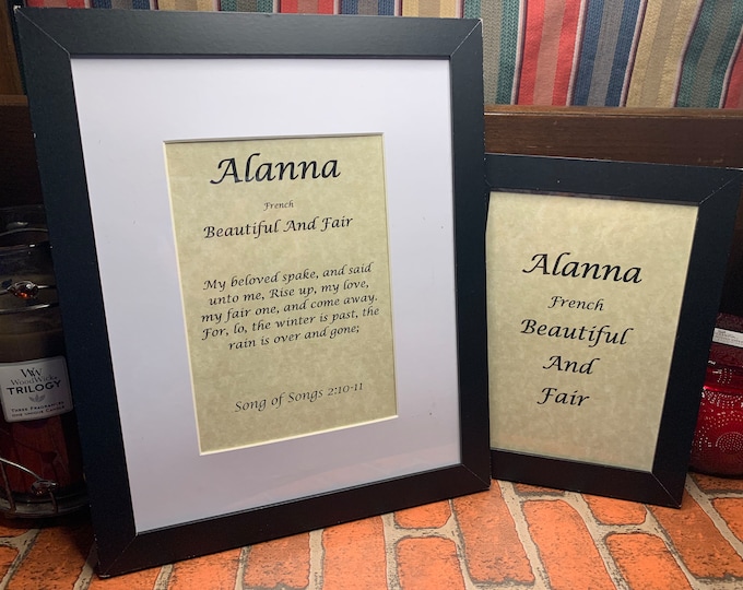 Alanna - Name, Origin, with or without King James Version Bible Verse