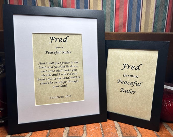 Fred - Name, Origin, with or without King James Version Bible Verse