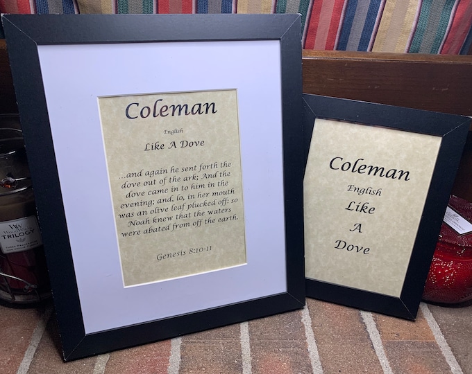 Coleman - Name, Origin, with or without King James Version Bible Verse