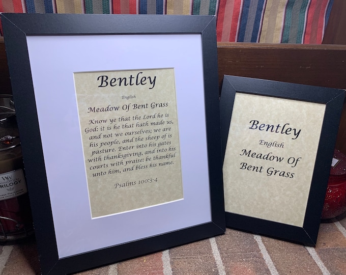 Bentley - Name, Origin, with or without King James Version Bible Verse