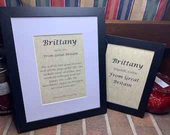 Brittany - Name, Origin, with or without King James Version Bible Verse