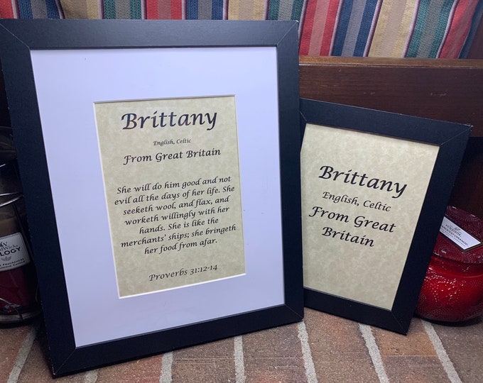 Brittany - Name, Origin, with or without King James Version Bible Verse