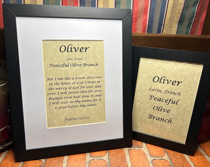 Oliver - Name, Origin, with or without King James Version Bible Verse
