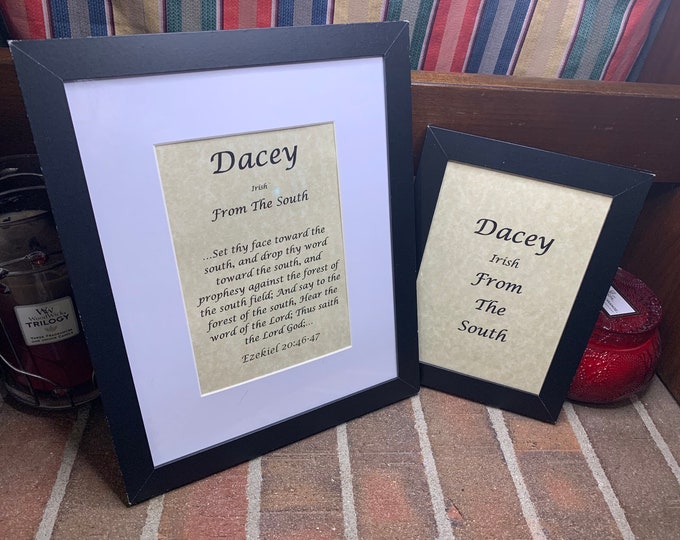 Dacey - Name, Origin, with or without King James Version Bible Verse