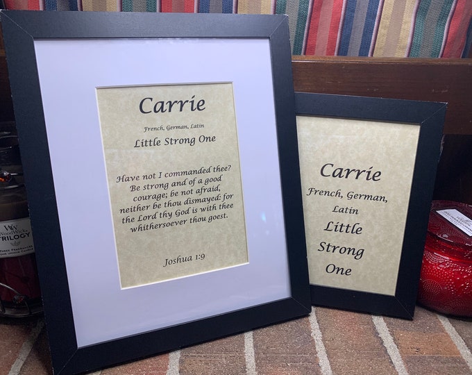 Carrie - Name, Origin, with or without King James Version Bible Verse