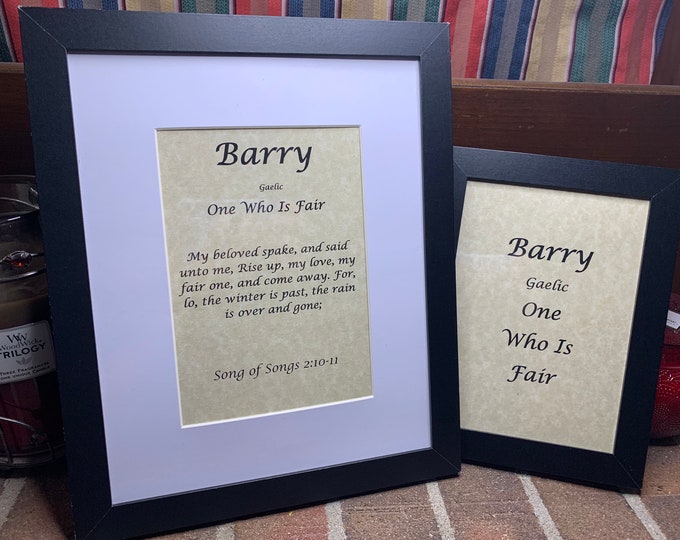 Barry - Name, Origin, with or without King James Version Bible Verse