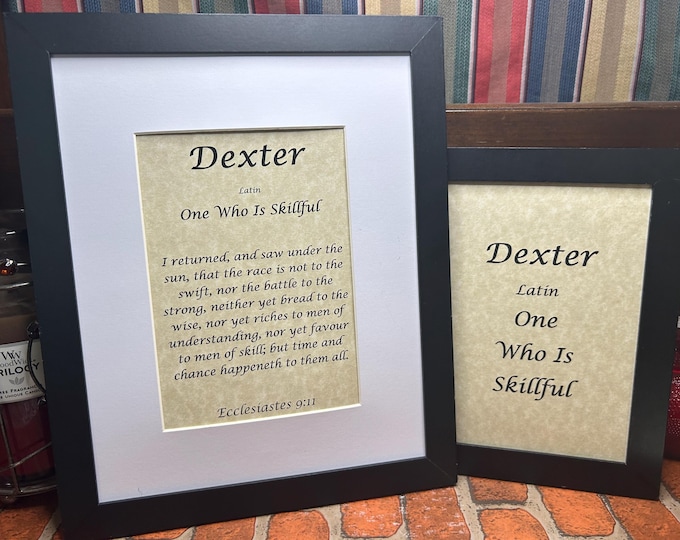 Dexter - Name, Origin, with or without King James Version Bible Verse