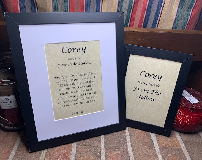 Corey - Name, Origin, with or without King James Version Bible Verse