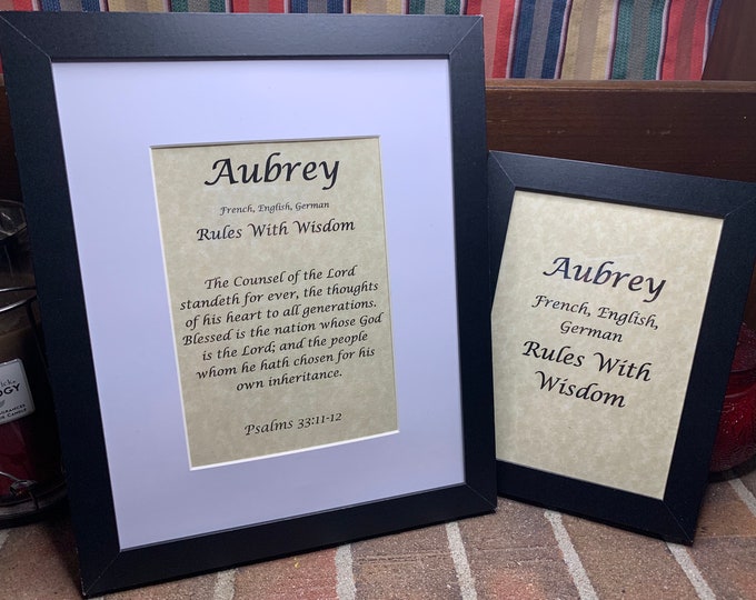 Aubrey - Name, Origin, with or without King James Version Bible Verse