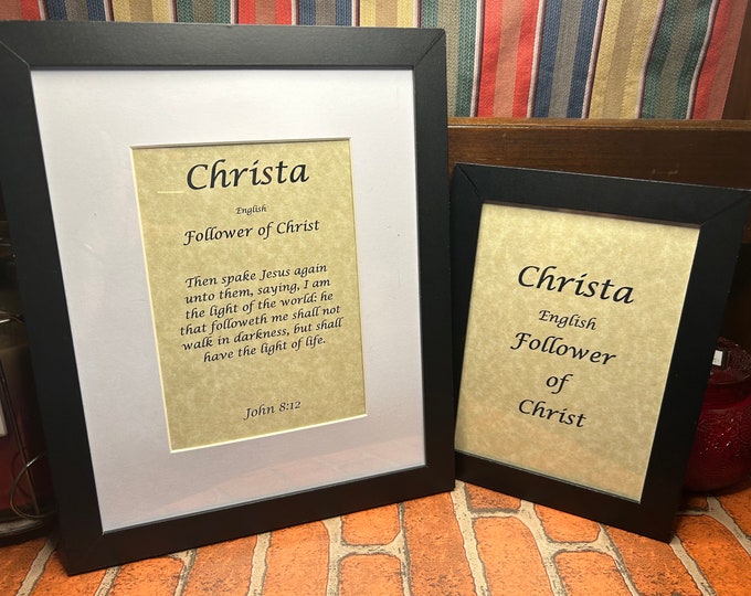 Christa - Name, Origin, with or without King James Version Bible Verse