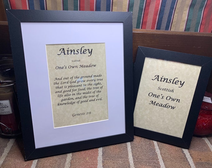 Ainsley - Name, Origin, with or without King James Version Bible Verse