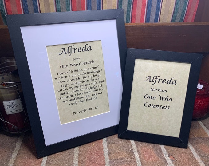 Alfreda - Name, Origin, with or without King James Version Bible Verse