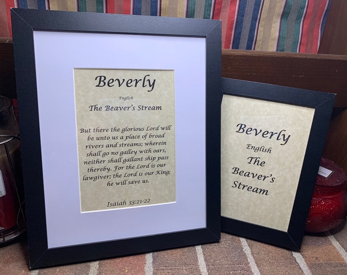 Beverly - Name, Origin, with or without King James Version Bible Verse