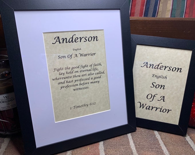 Anderson - Name, Origin, with or without King James Version Bible Verse