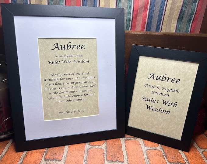 Aubree - Name, Origin, with or without King James Version Bible Verse