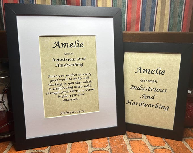 Amelie - Name, Origin, with or without King James Version Bible Verse