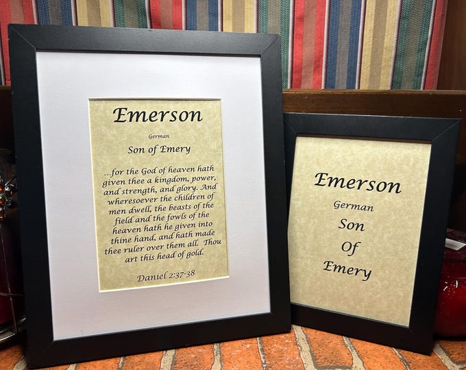 Emerson - Name, Origin, with or without King James Version Bible Verse