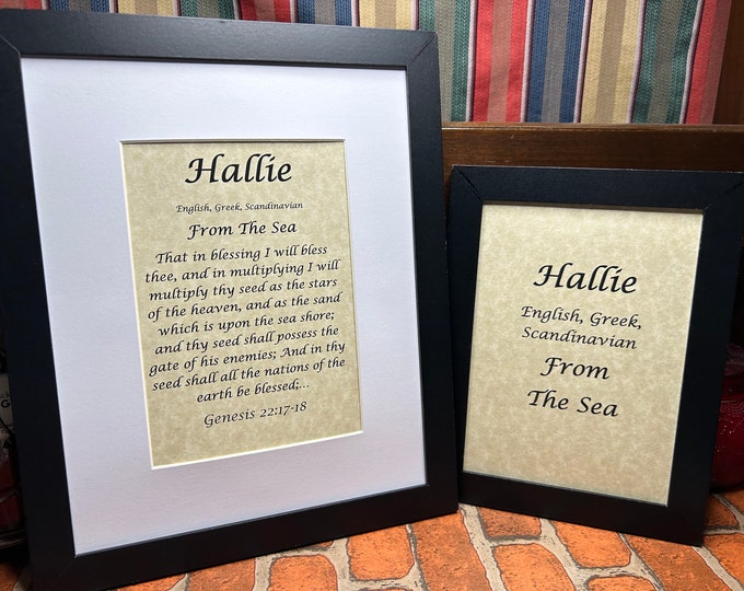 Hallie - Name, Origin, with or without King James Version Bible Verse