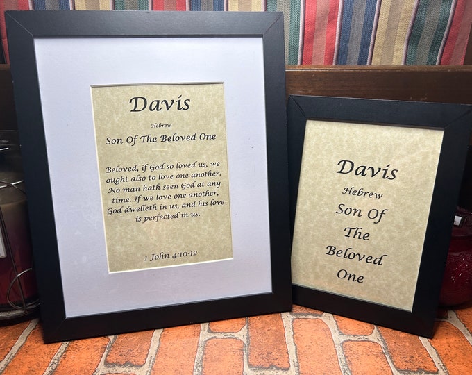 Davis - Name, Origin, with or without King James Version Bible Verse