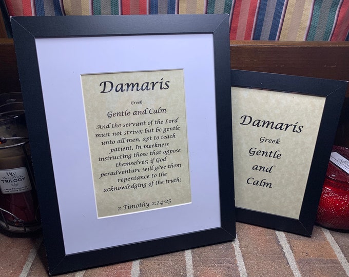 Damaris - Name, Origin, with or without King James Version Bible Verse