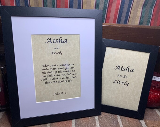 Aisha - Name, Origin, with or without King James Version Bible Verse